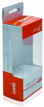 White card printed box with PET window